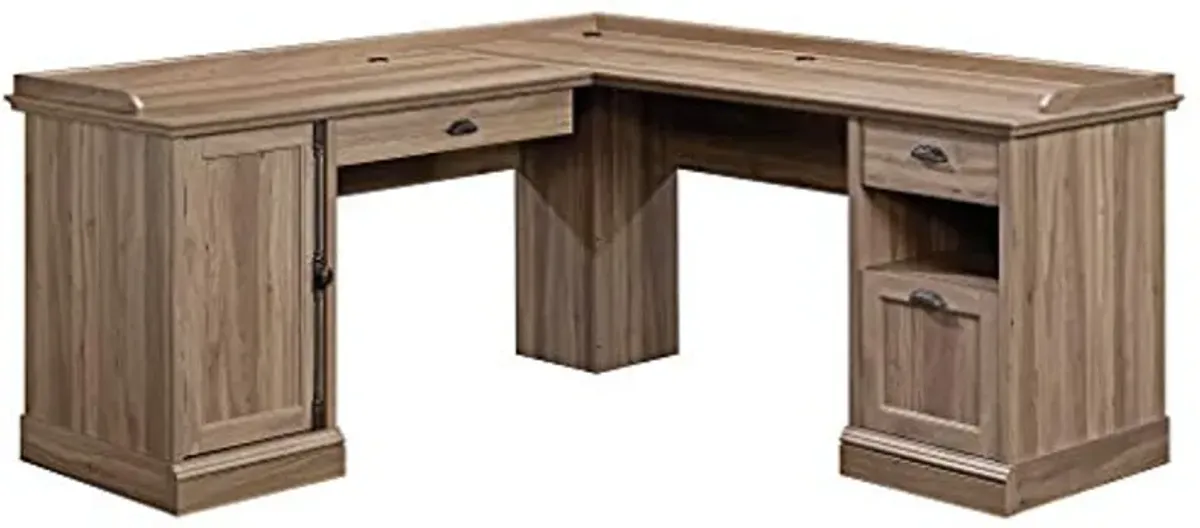 Sauder Barrister Lane L-Desk, Salt Oak finish