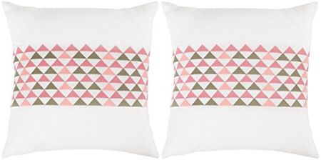 Safavieh Pillow Collection Throw Pillows, 20 by 20-Inch, Geo Mountain Wild Flower Multicolored, Set of 2