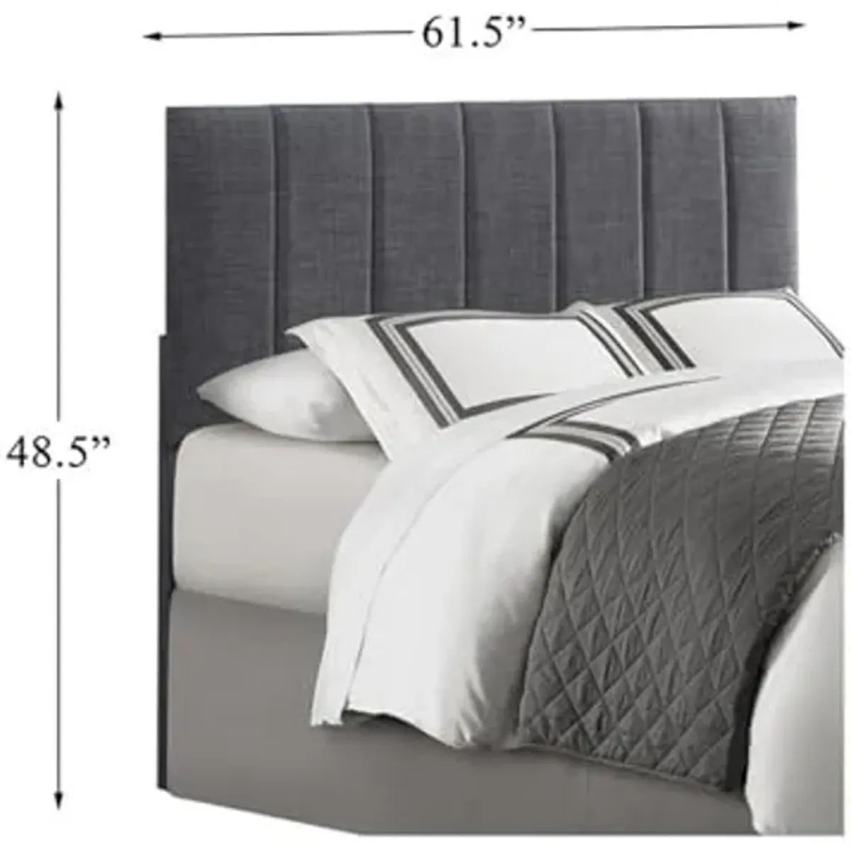 Homelegance Potrero Fabric Upholstered Headboard, Queen/Full, Gray