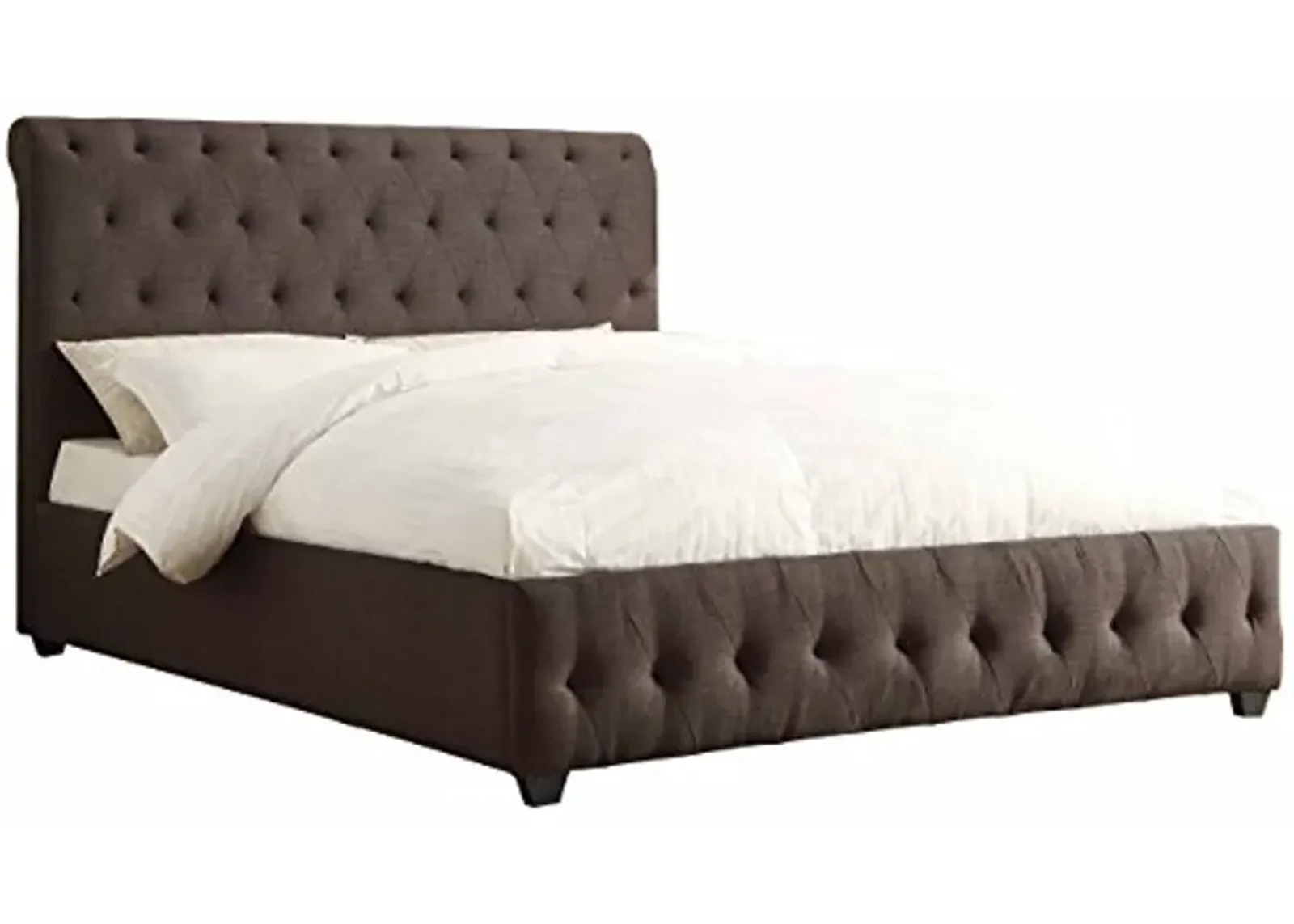 Homelegance Tufted Upholstered Bed, Dark Grey Fabric, Eastern King