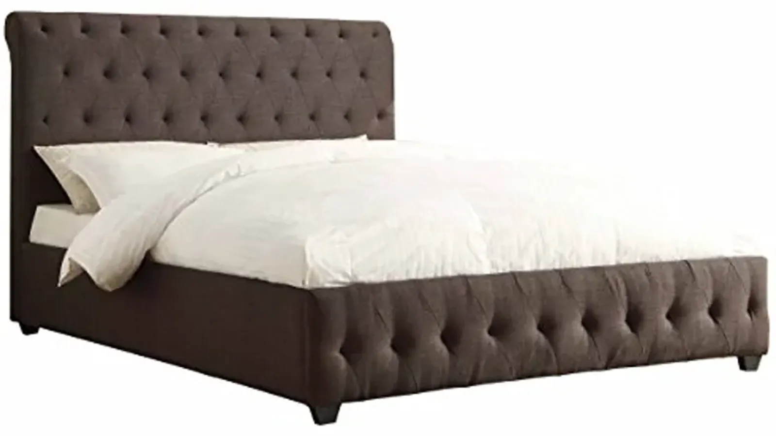 Homelegance Tufted Upholstered Bed, Dark Grey Fabric, Eastern King