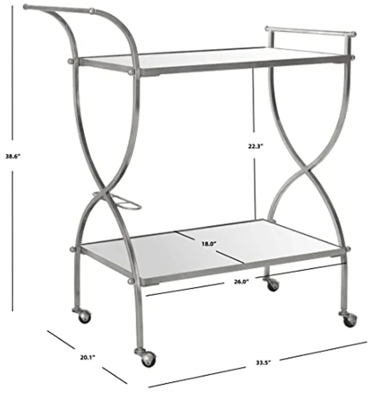 Safavieh Home Collection Lucretius Silver Bar Cart