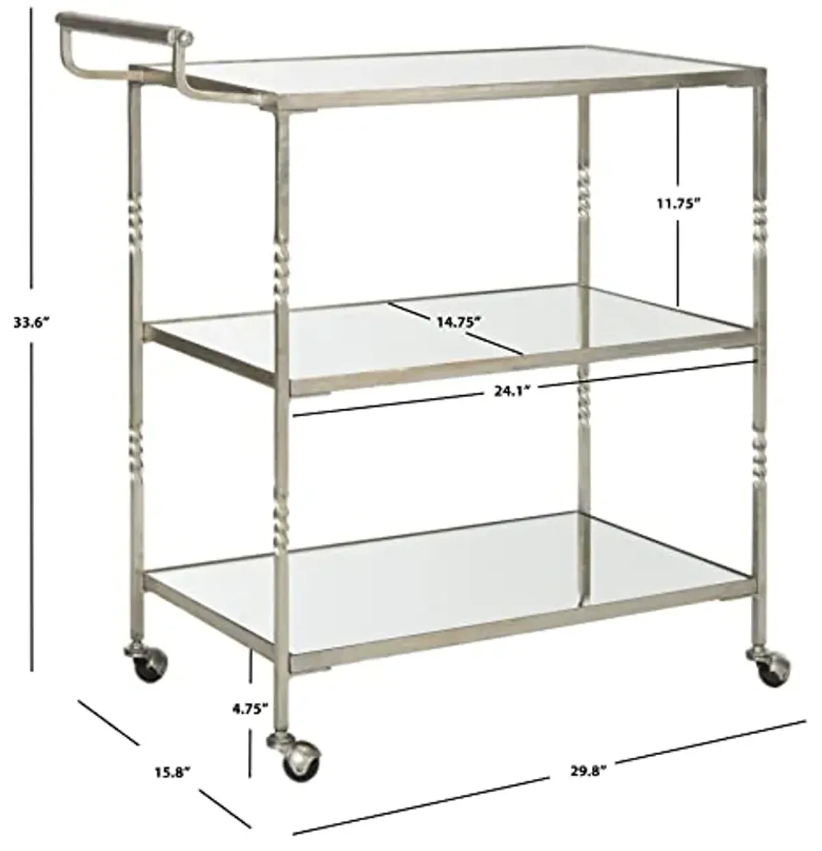 Safavieh Home Collection Aurelius Silver Bar Cart