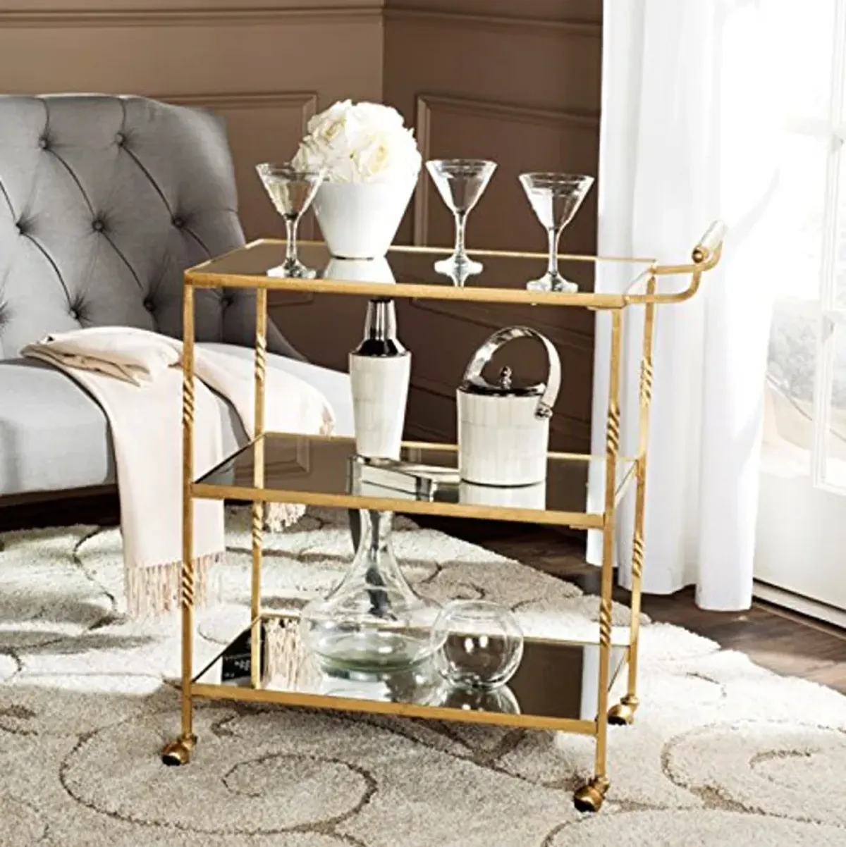 Safavieh Home Collection Aurelius Silver Bar Cart