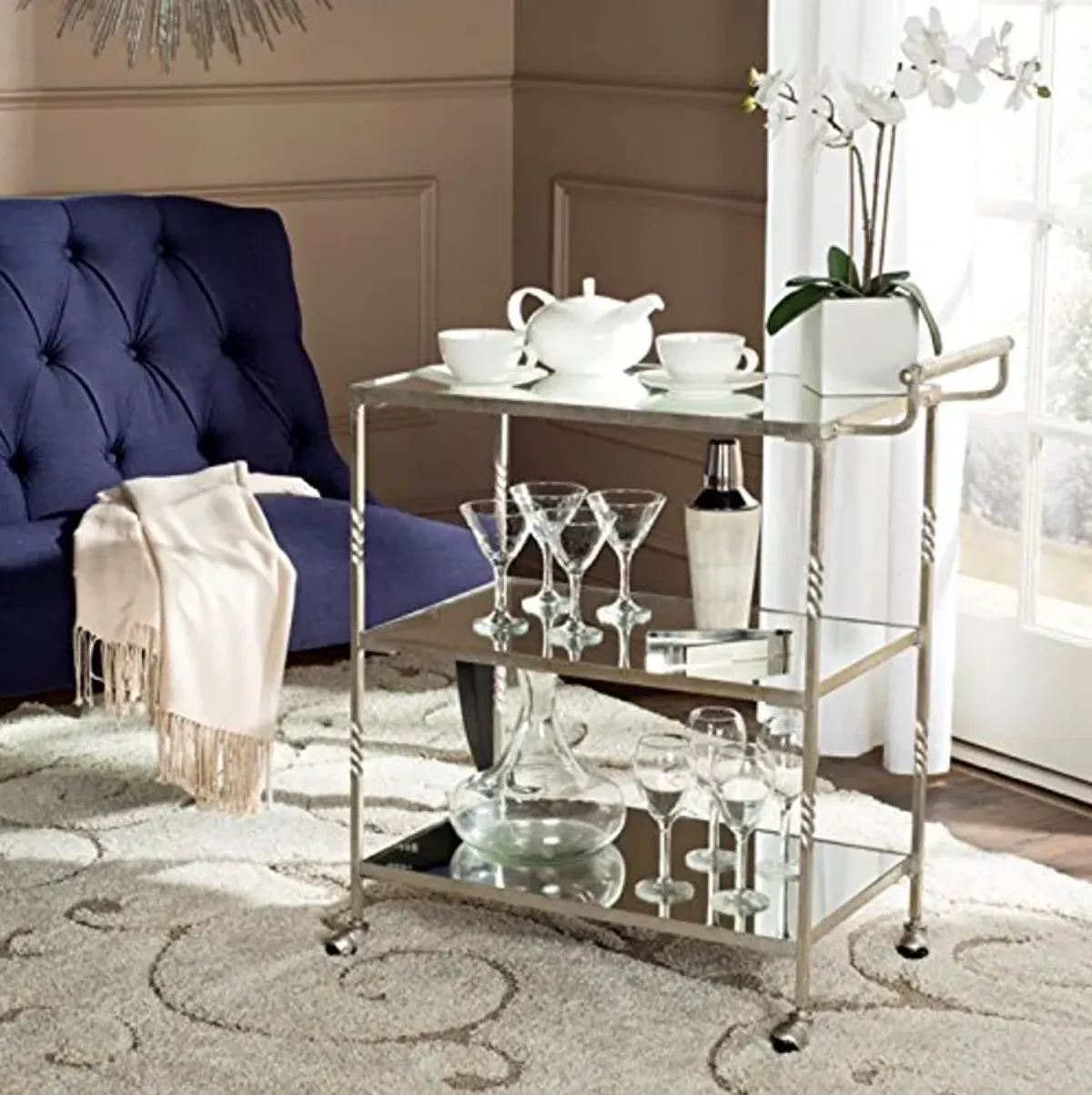 Safavieh Home Collection Aurelius Silver Bar Cart