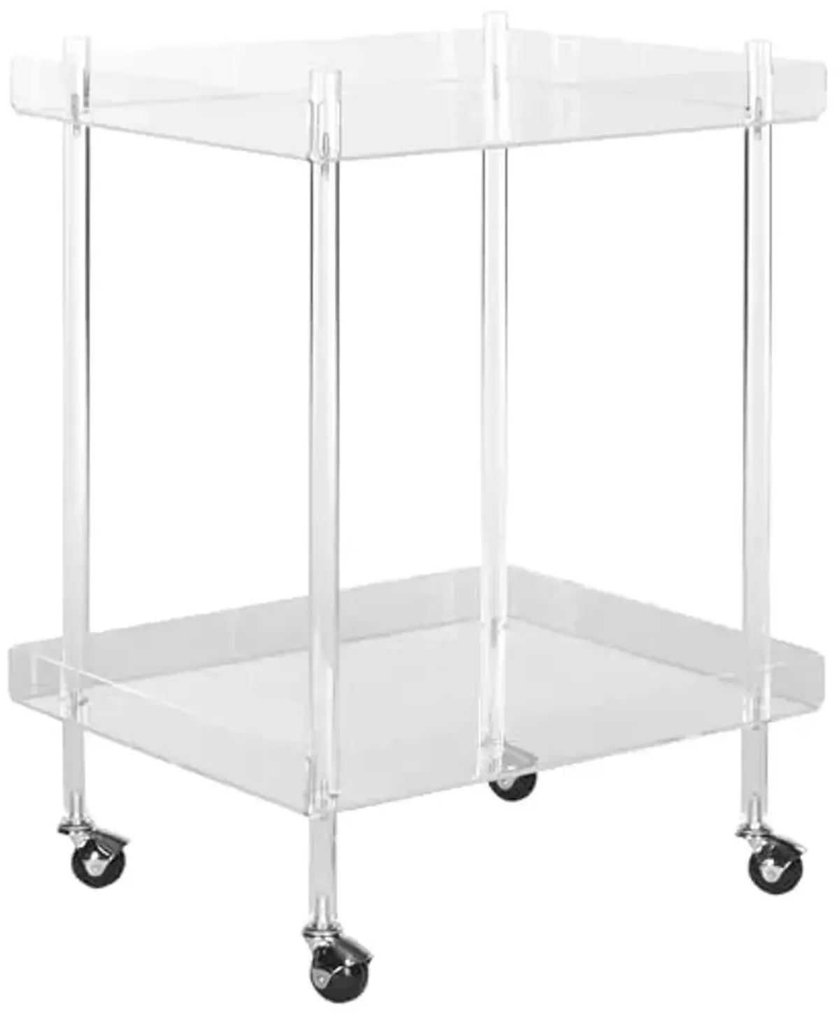 SAFAVIEH Home Collection Healy White Kitchen Cart, Clear