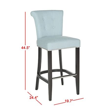 Safavieh Hudson Collection Addo Ring Sky Blue and Espresso 29.7-inch Bar Stool