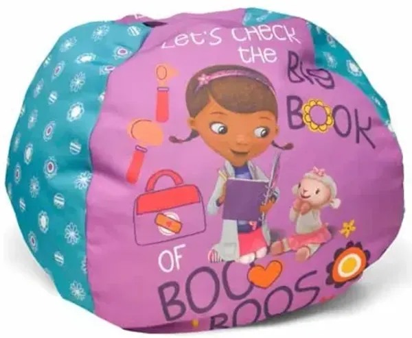 Idea Nuova Disney Doc McStuffins Round Nylon Mini Bean Bag Furniture , Purple, Small