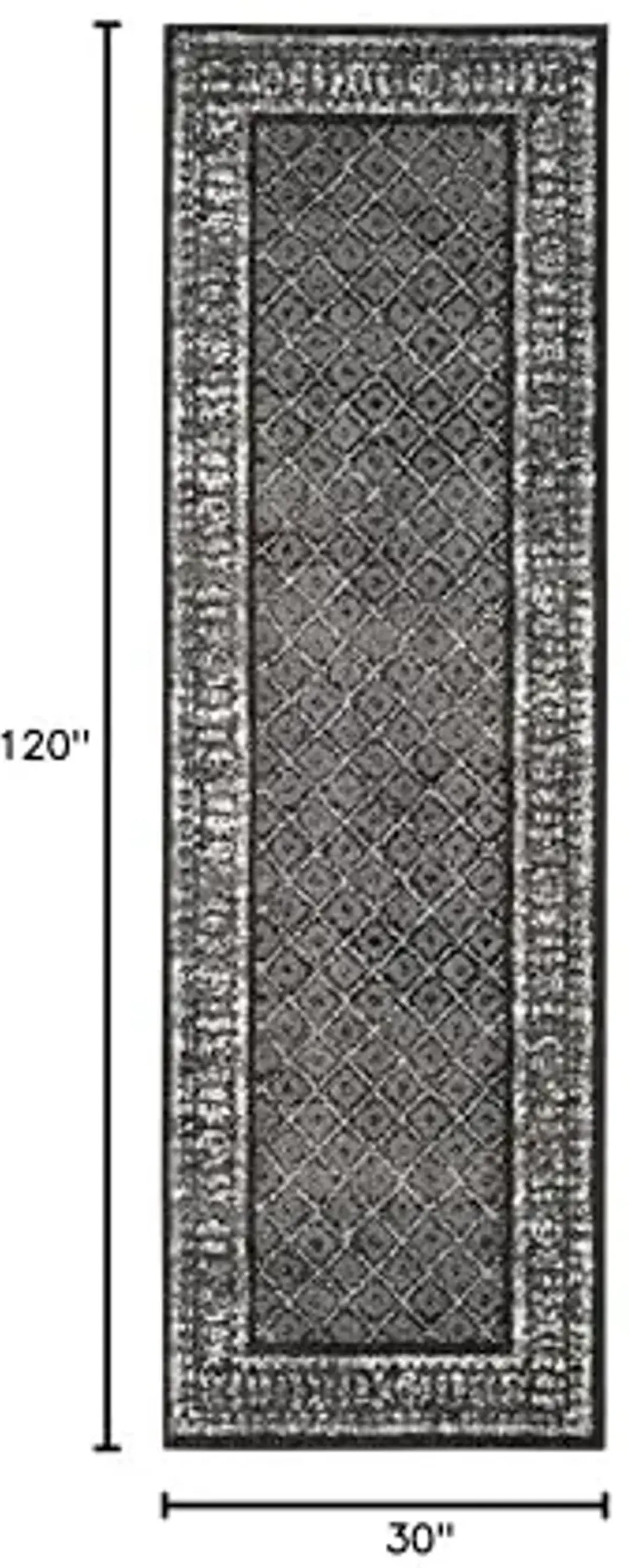 SAFAVIEH Adirondack Collection Runner Rug - 2'6" x 10', Black & Silver, Distressed Design, Non-Shedding & Easy Care, Ideal for High Traffic Areas in Living Room, Bedroom (ADR110A)