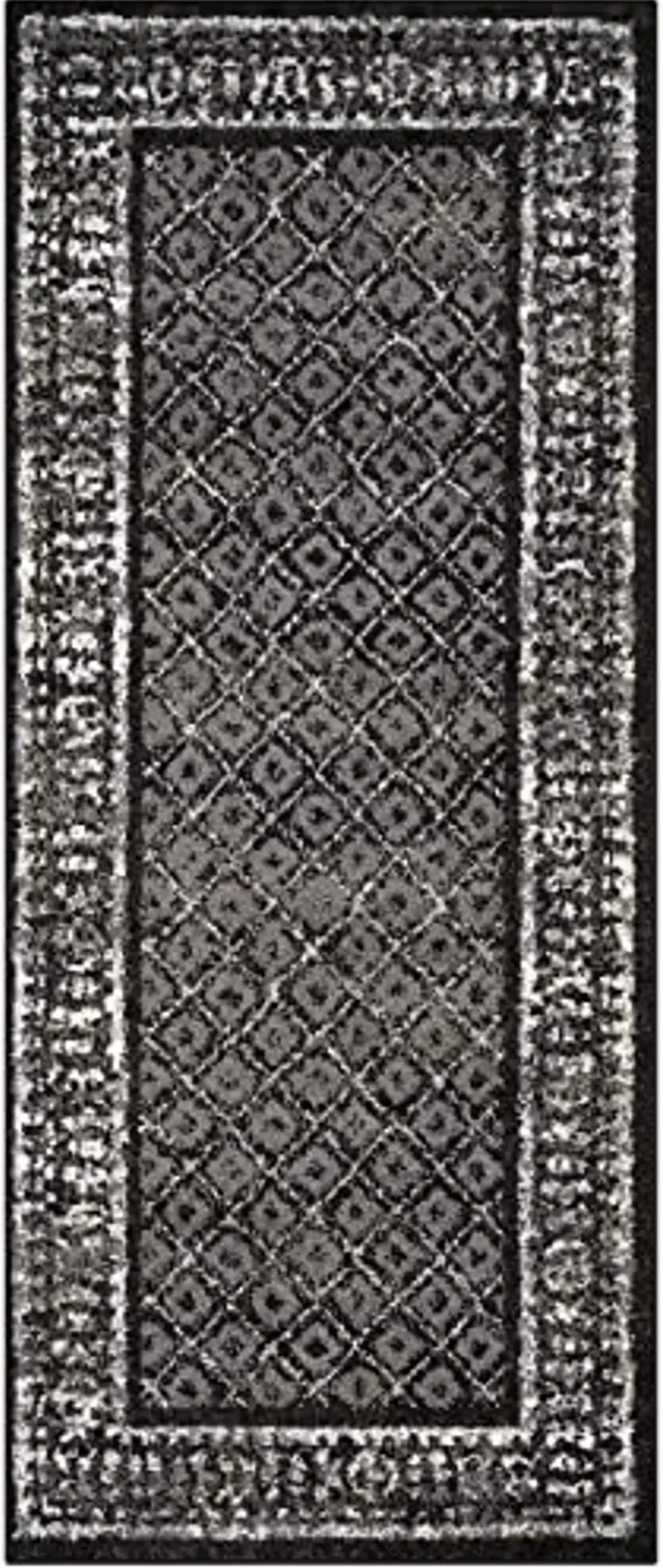 SAFAVIEH Adirondack Collection Runner Rug - 2'6" x 8', Black & Silver, Distressed Design, Non-Shedding & Easy Care, Ideal for High Traffic Areas in Living Room, Bedroom (ADR110A)