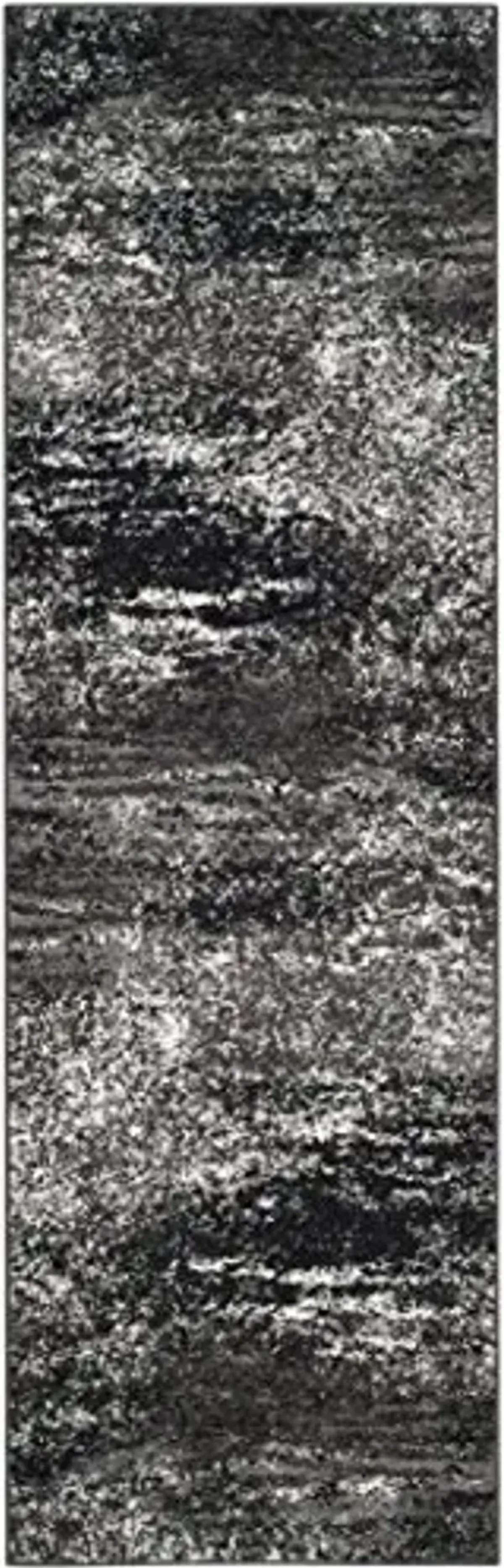 SAFAVIEH Adirondack Collection Runner Rug - 2'6" x 10', Silver & Black, Modern Abstract Design, Non-Shedding & Easy Care, Ideal for High Traffic Areas in Living Room, Bedroom (ADR112A)