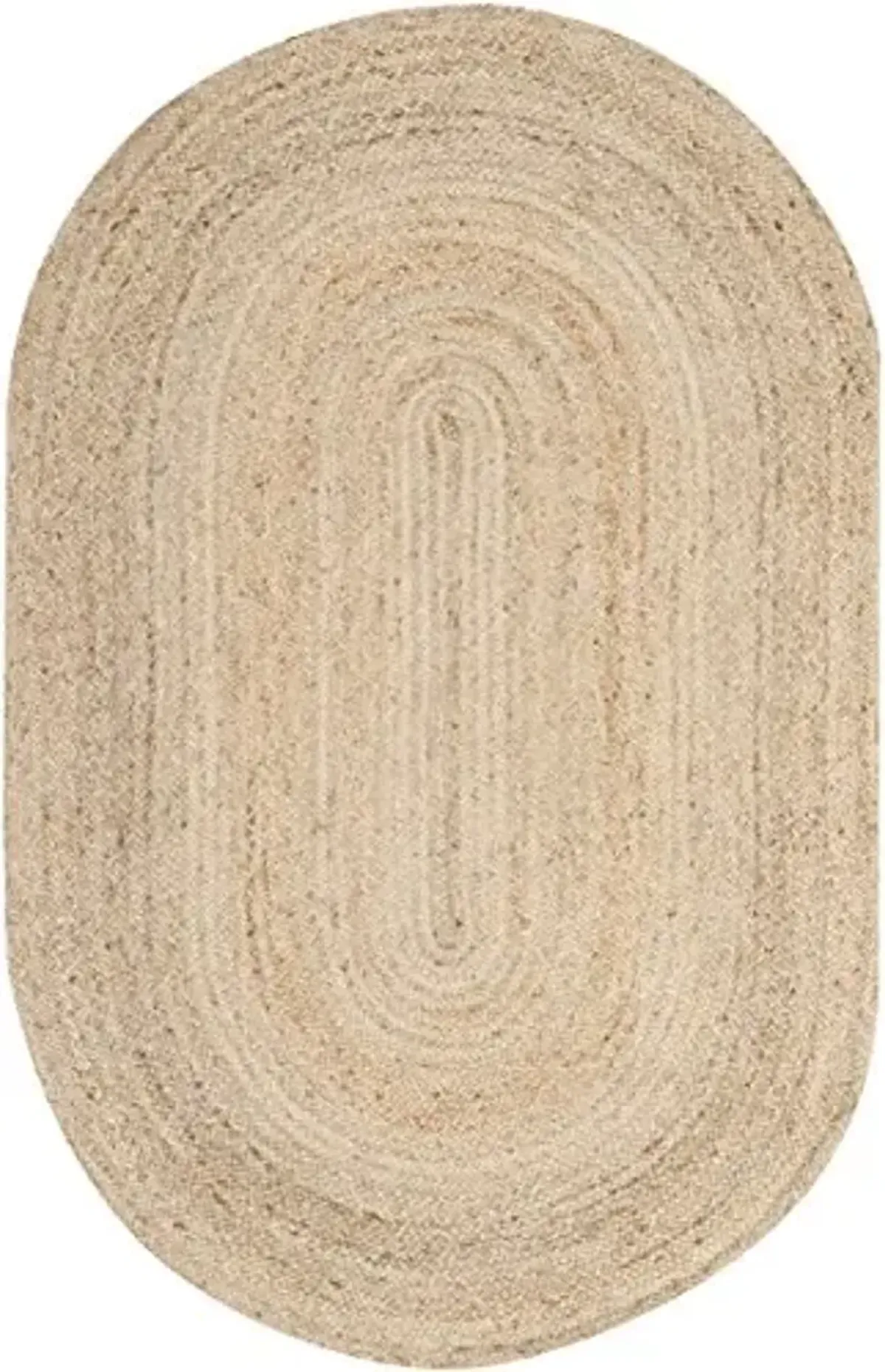 SAFAVIEH Area Rug 6x9 Oval - Cape Cod Collection - Natural Brown, Handmade Braided Flat Weave Jute (CAP252A)