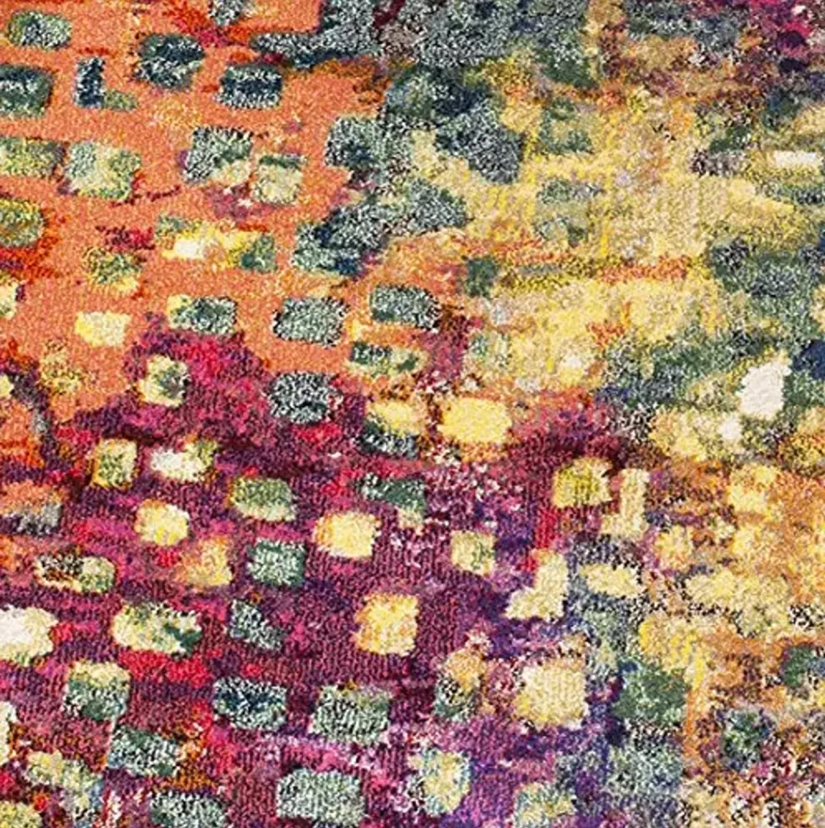 SAFAVIEH Monaco Collection Area Rug - 6'7" Square, Pink & Multi, Boho Chic Abstract Watercolor Design, Non-Shedding & Easy Care, Ideal for High Traffic Areas in Living Room, Bedroom (MNC225D)