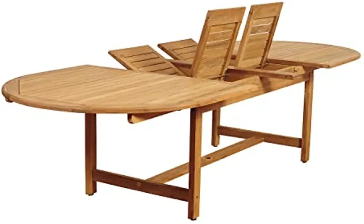 Amazonia Mount Vernon 11 Piece Teak/Wicker Double Extendable Oval Dining Set