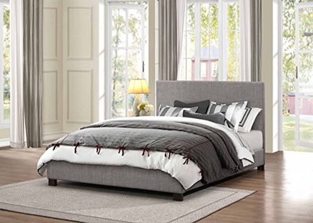 Homelegance Chasin Fabric Upholstered Bed, Full, Grey