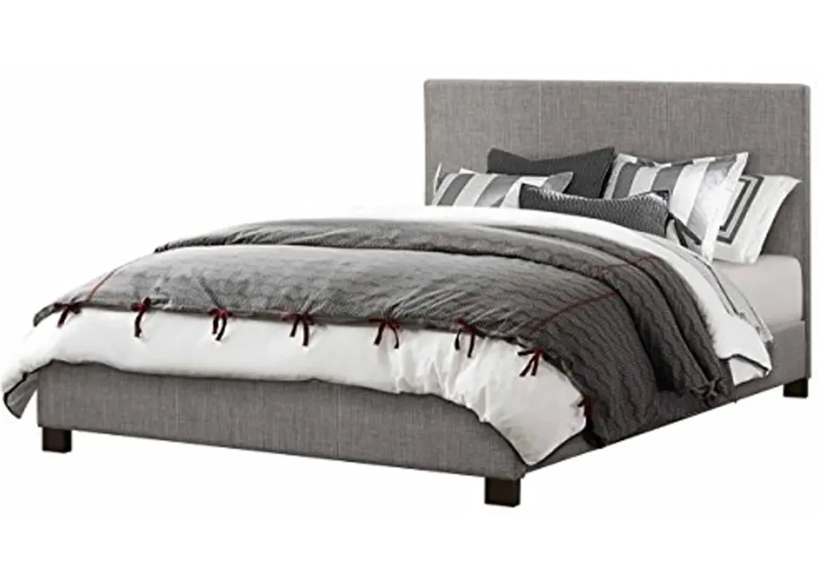 Homelegance Chasin Fabric Upholstered Bed, Eastern King, Grey