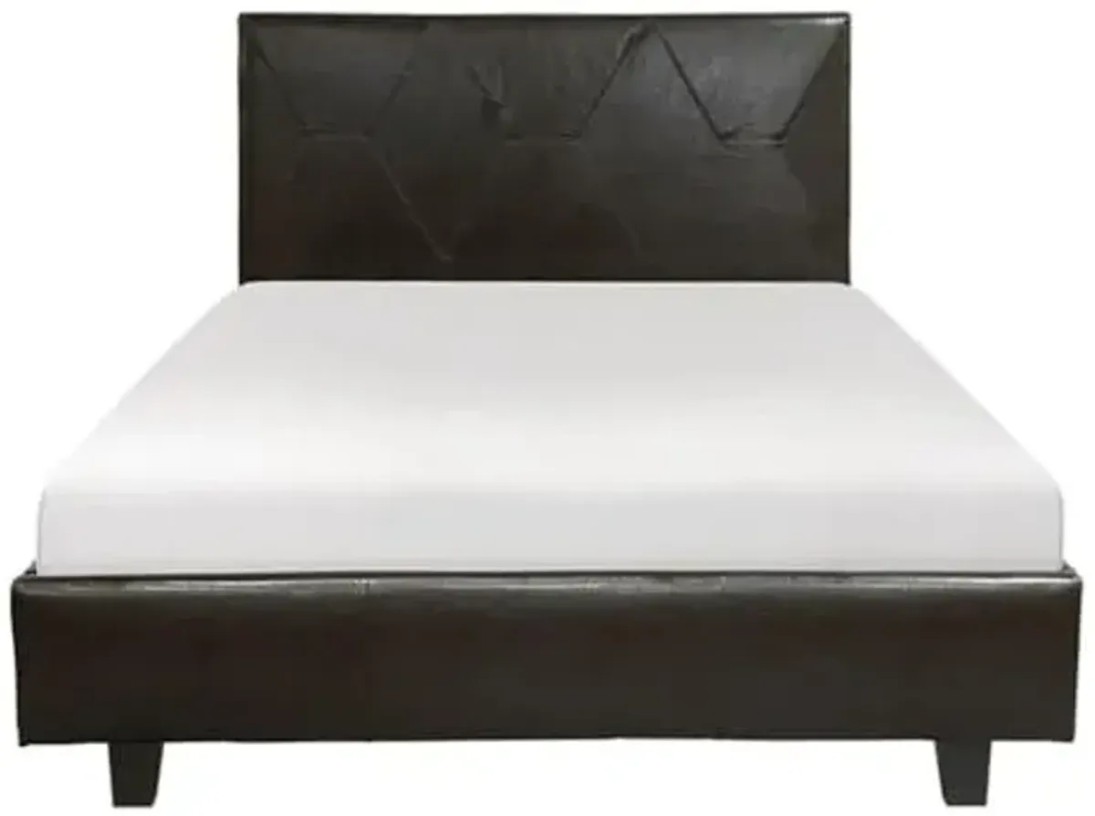 Homelegance California King Size Bi-Cast Vinyl Upholstered Platform Bed, Dark Brown