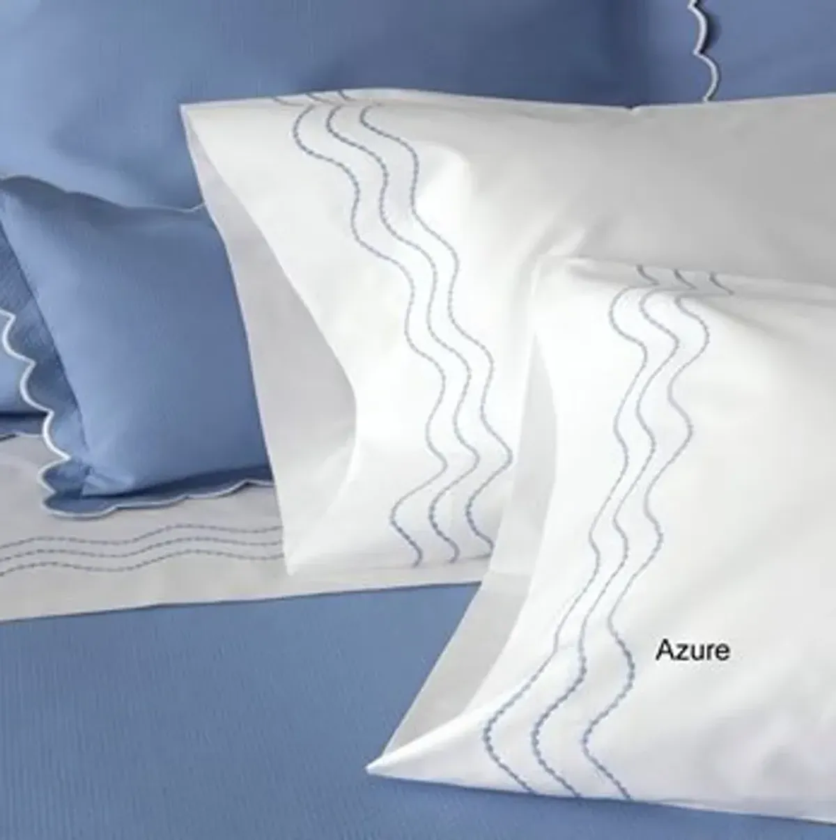 Serena by Matouk - Std. Pillowcases(pair) 21x32 - Azure