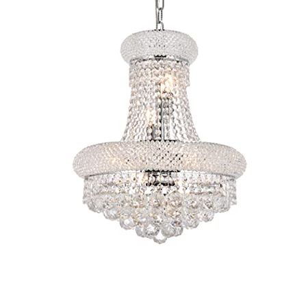 Elegant Lighting 1800D16C/RC Royal Cut Clear Crystal Primo 8-Light, Two-Tier Crystal Chandelier, Clear Crystals, 16" x 20", Chrome Finish