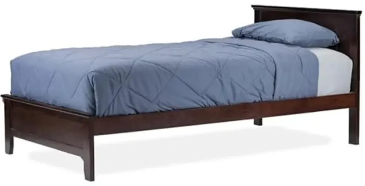 Baxton Studio Schiuma Cappuccino Wood Contemporary Bed, Twin, Brown