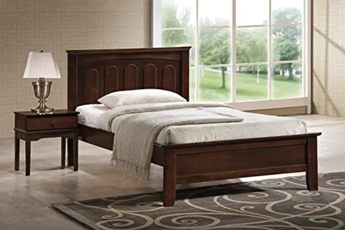 Baxton Studio Spuma Cappuccino Wood Contemporary Bed, Full, Brown