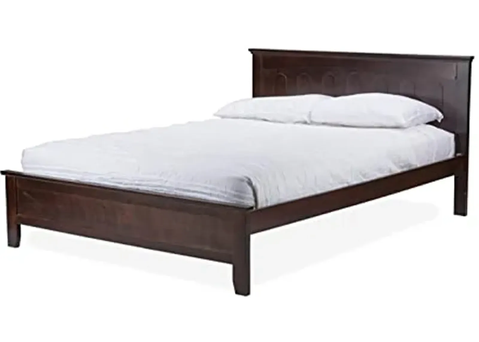 Baxton Studio Spuma Cappuccino Wood Contemporary Bed, Full, Brown