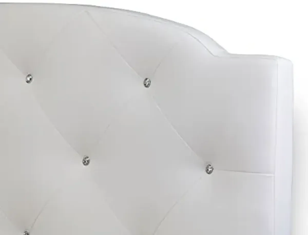 Baxton Studio Canterbury White Leather Contemporary Full Size Bed