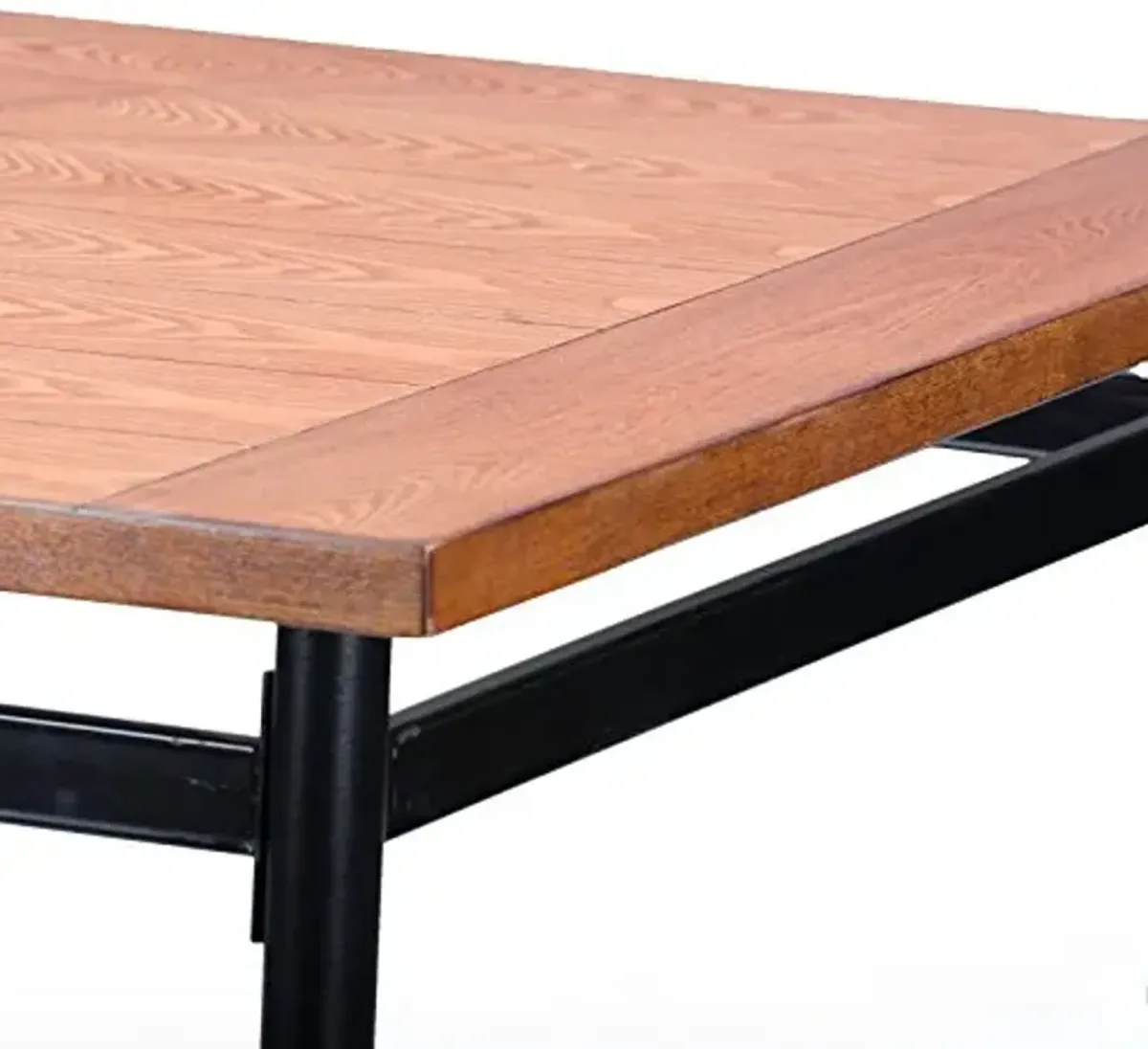 Broxburn Light Brown Wood & Metal Dining Table