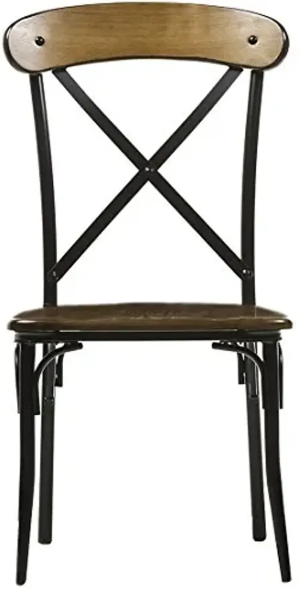 Baxton Studio Broxburn Light Brown Wood & Metal Dining Chair