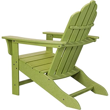 Hanover Outdoor Furniture All- Weather Contoured Lime Hanover HVLNA10LI Outdoor Adirondack HDPE Lumber Chair