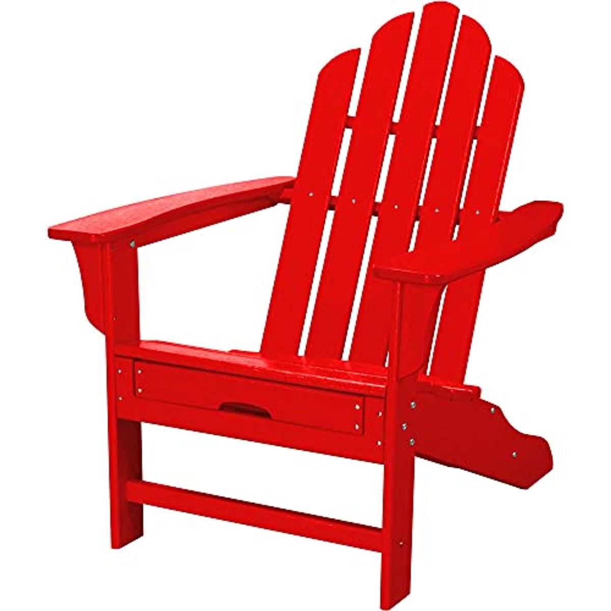 Hanover All- Weather Contoured Hideaway Ottoman-Sunset Red HVLNA15SR Outdoor Adirondack HDPE Lumber Chair