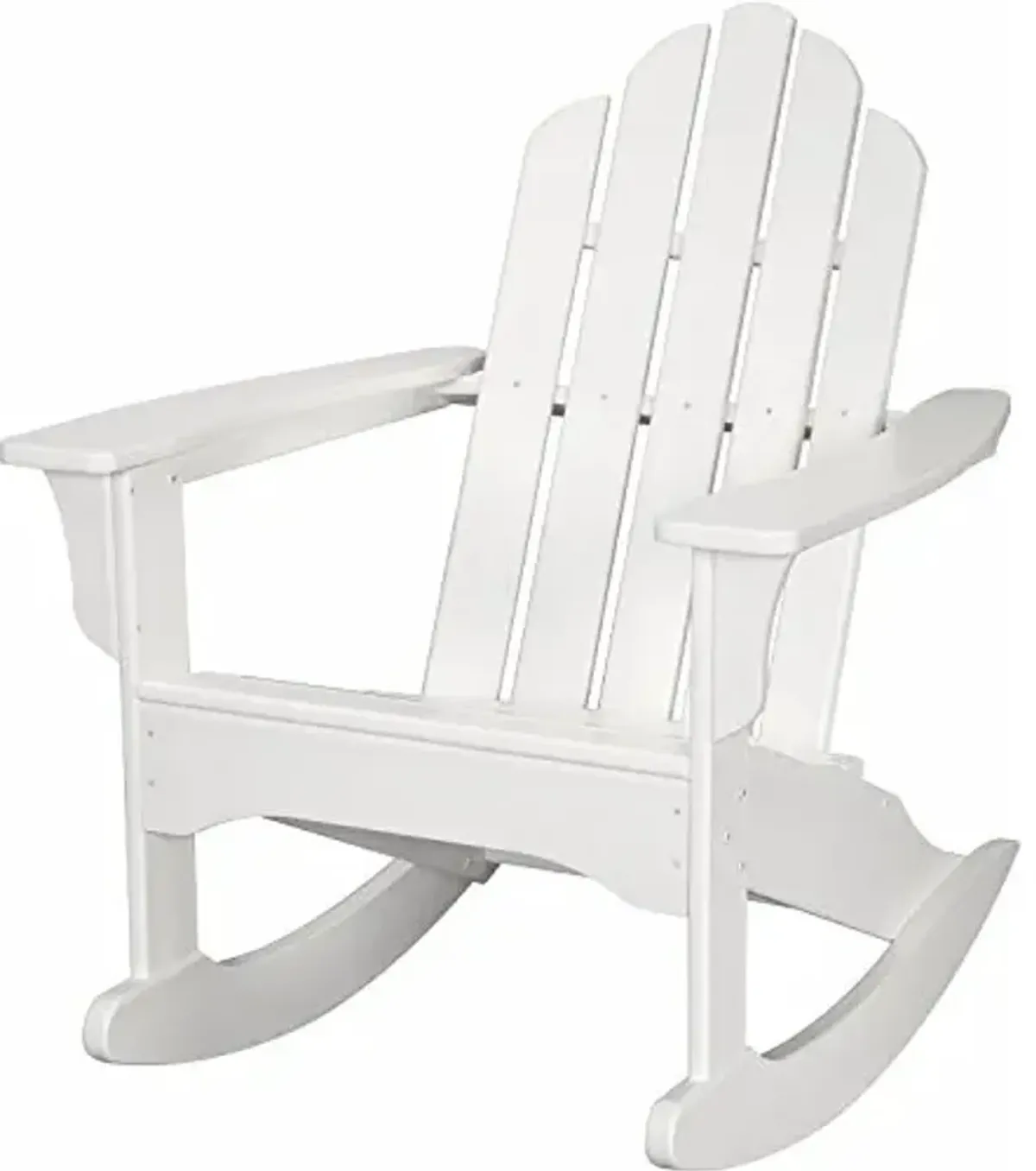 Hanover Adirondack Outdoor Rocking Chair, Durable, Weather and UV Resistant Outdoor Rocker for Porch, Lawn, Backyard, Patio, and Deck, Sturdy and Comfortable Rocking Patio Chairs in White