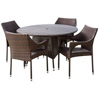 Christopher Knight Home Lorelai Outdoor Wicker Dining Set, Multibrown