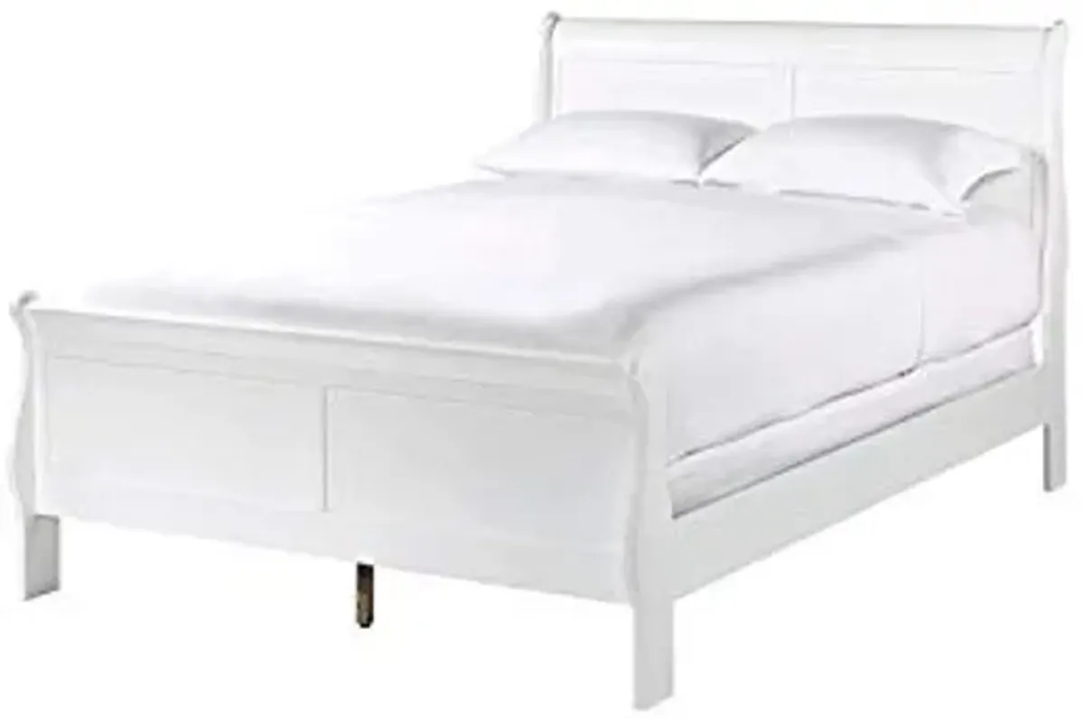 Homelegance Lexicon Mayville Traditional Wood Queen Sleigh Bed in White