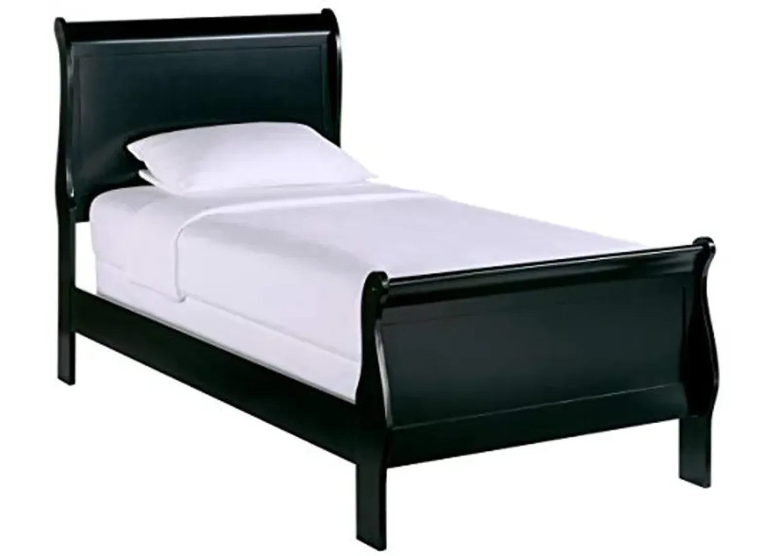 Homelegance Lexicon Mayville Traditional Wood Twin Sleigh Bed in Black