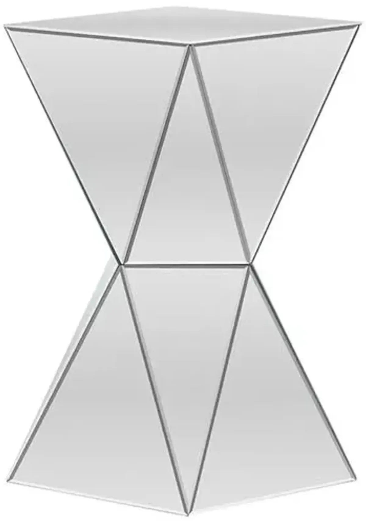 Baxton Studio Rebecca Contemporary Multi-Faceted Mirrored Side Table