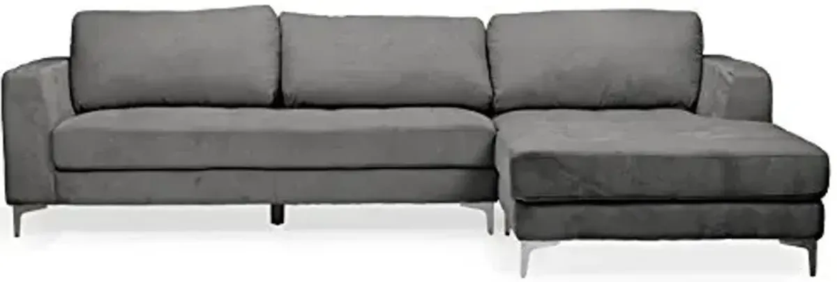Baxton Studio Agnew Contemporary Light Beige Microfiber Right Facing Sectional Sofa
