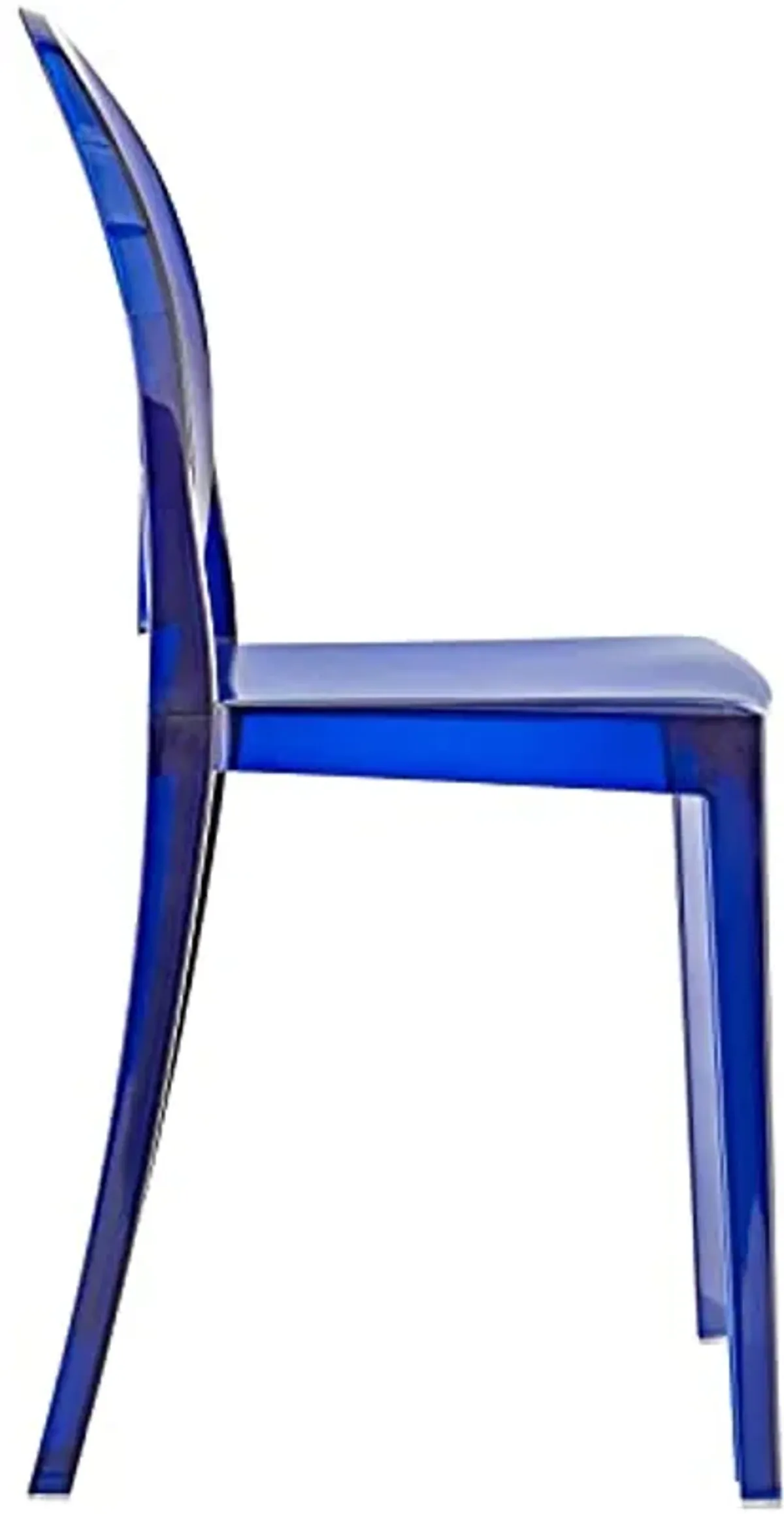 Modway Casper Modern Acrylic Stacking Two Dining Side Chairs in Blue