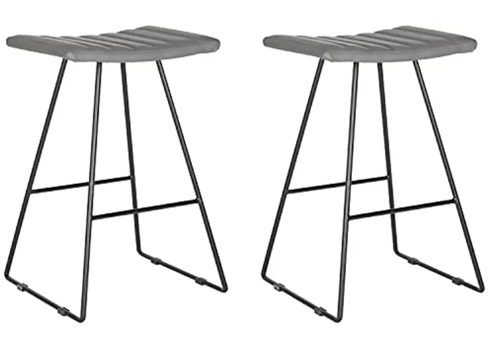 Safavieh Home Collection Akito Mid-Century Modern Grey 26-inch Counter Stool (Set of 2)