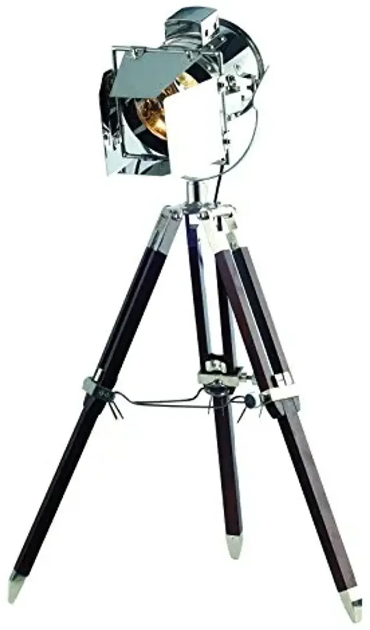Elegant Lighting FL1201 Ansel Tripod Collection 1-Light Floor Lamp, Chrome and Brown Finish, 6.5" x 6.5" x 31.5"