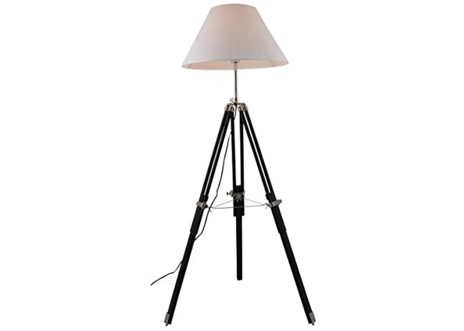 Elegant Lighting Ansel Tripod Collection FL1209 1-Light Floor Lamp, Chrome and Black Finish