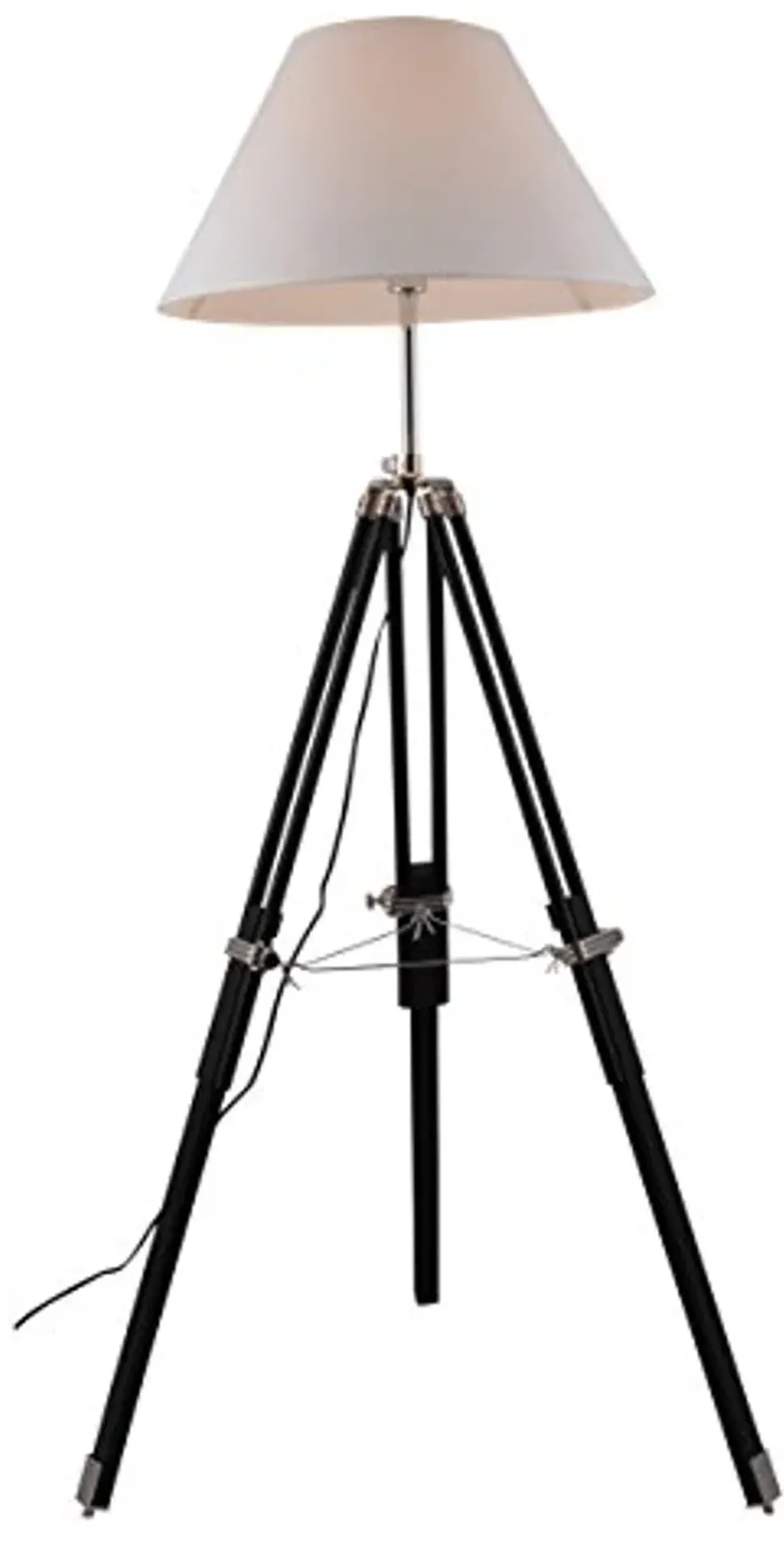 Elegant Lighting Ansel Tripod Collection FL1209 1-Light Floor Lamp, Chrome and Black Finish