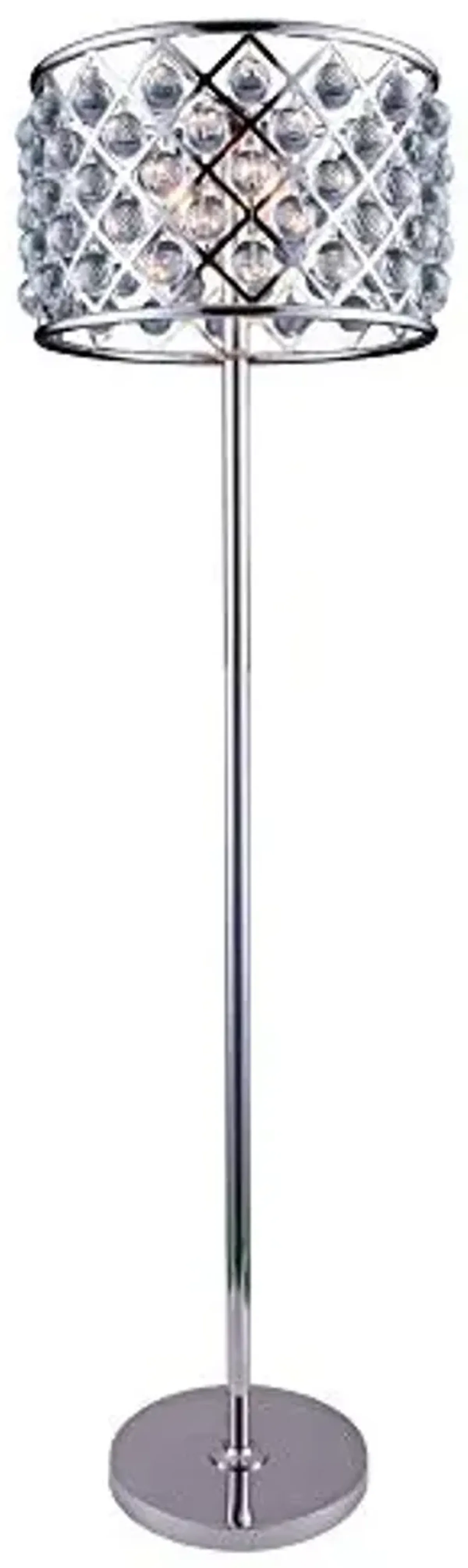 Elegant Lighting Madison Collection 1204FL20PN/RC 4-Light Floor Lamp with Royal Cut Crystals, Polished Nickel Finish