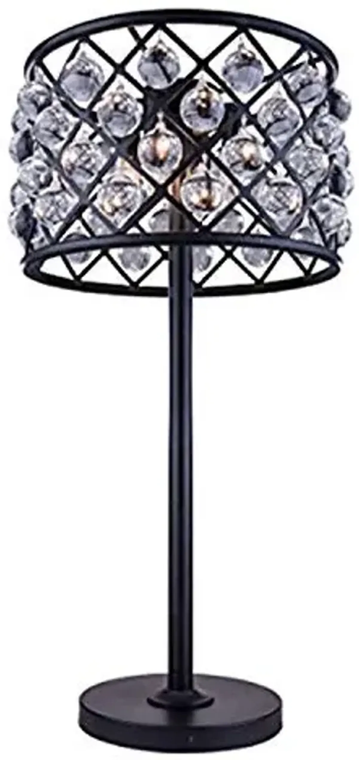 Elegant Lighting Madison Collection 1204TL15MB/RC 3-Light Table Lamp with Royal Cut Crystals, Mocha Brown Finish