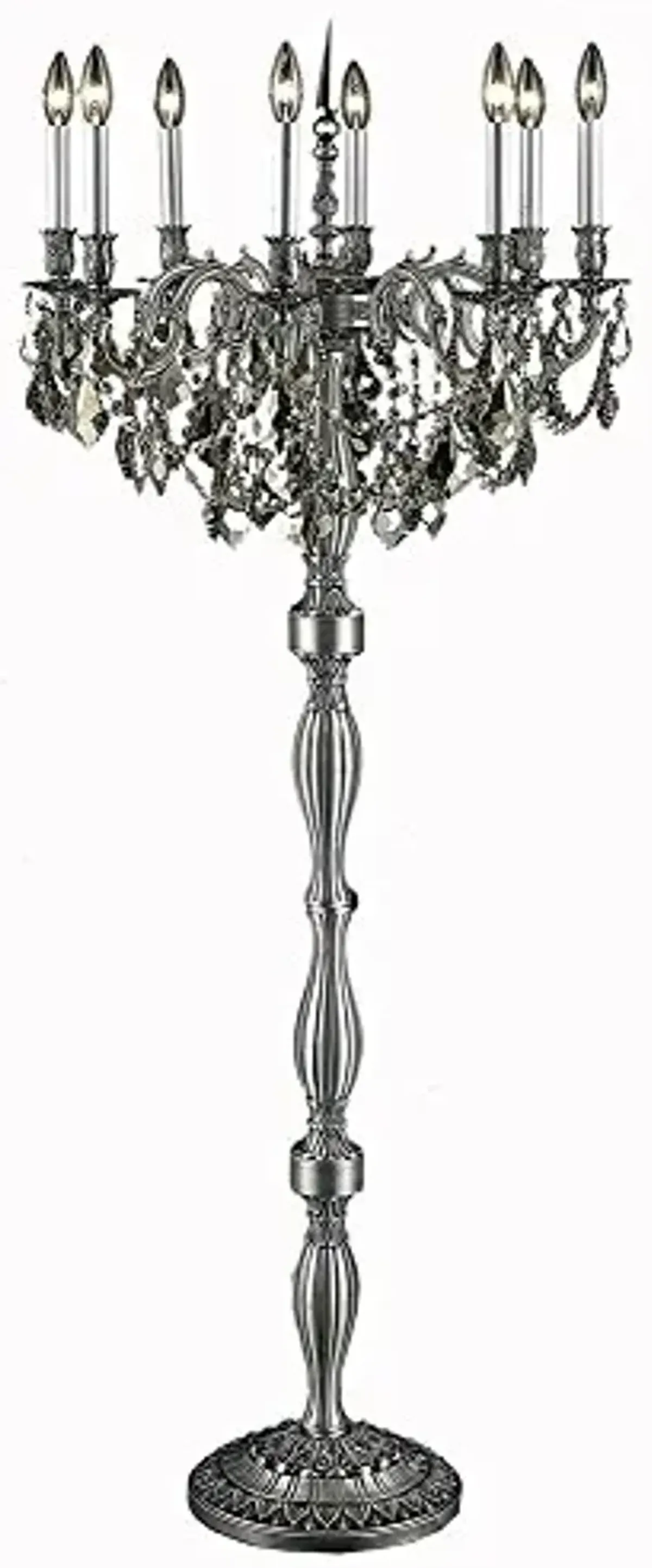 Elegant Lighting 9208FL24PW-GT/RC Rosalia Collection 8-Light Floor Lamp with Royal Cut Golden Teak Crystals, Pewter Finish