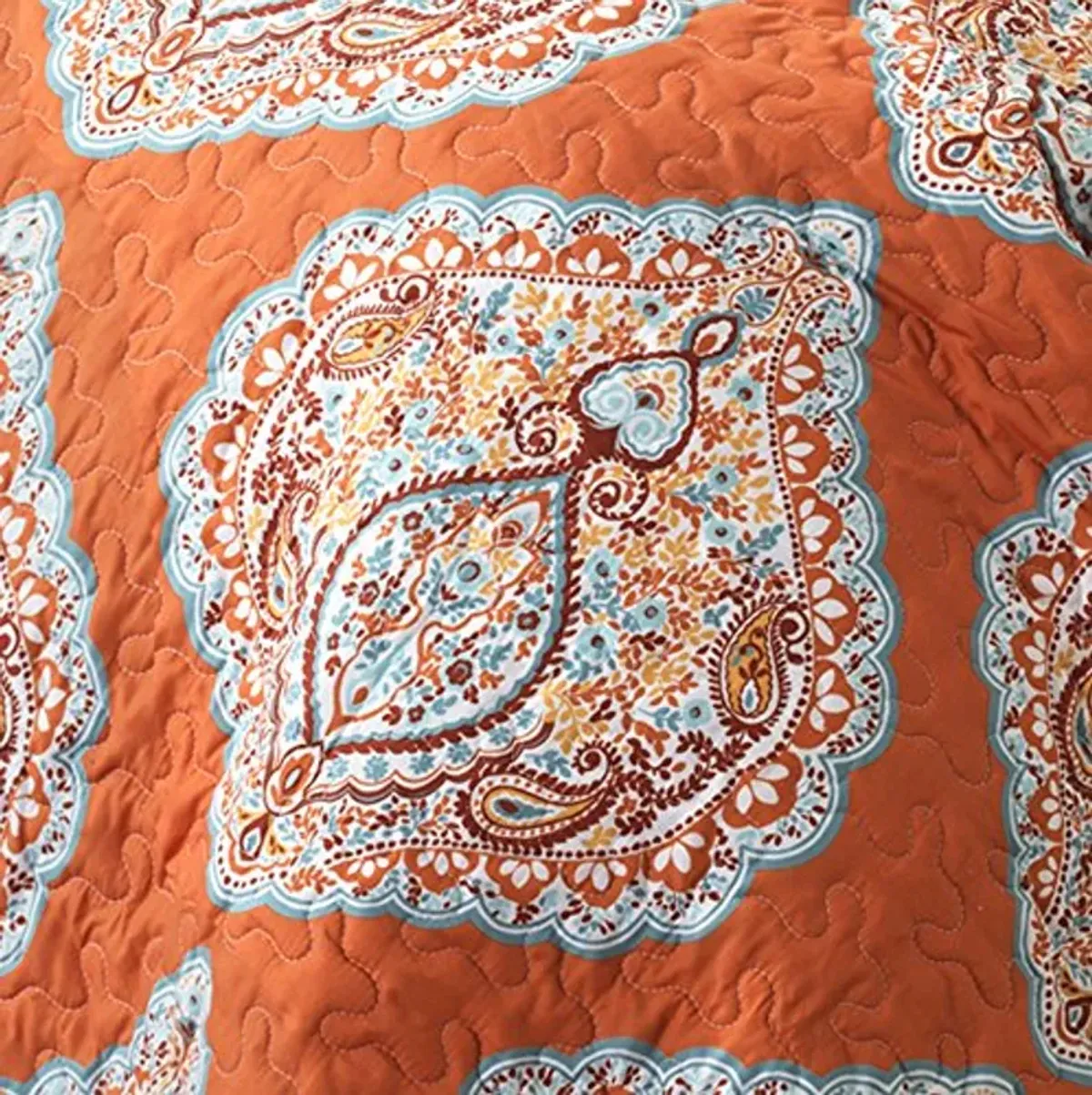 Lush Décor Lush Decor 5 Piece Harley Quilt Set, Full/Queen, Tangerine