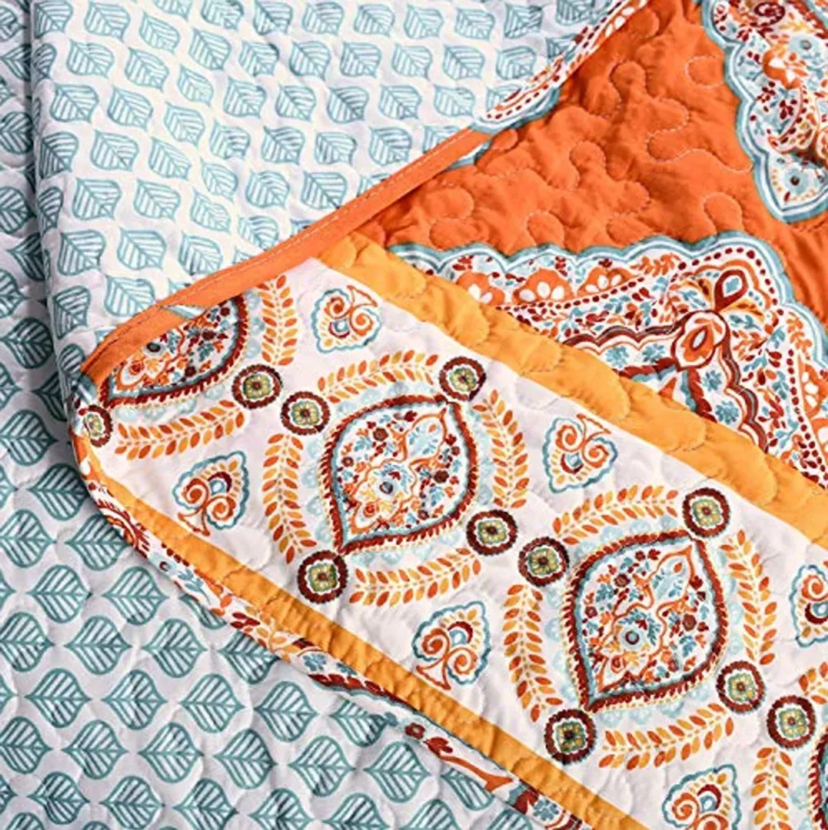 Lush Décor Lush Decor 5 Piece Harley Quilt Set, Full/Queen, Tangerine