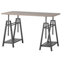 Signature Design by Ashley Irene Industrial Adjustable Desk, Beige & Gray