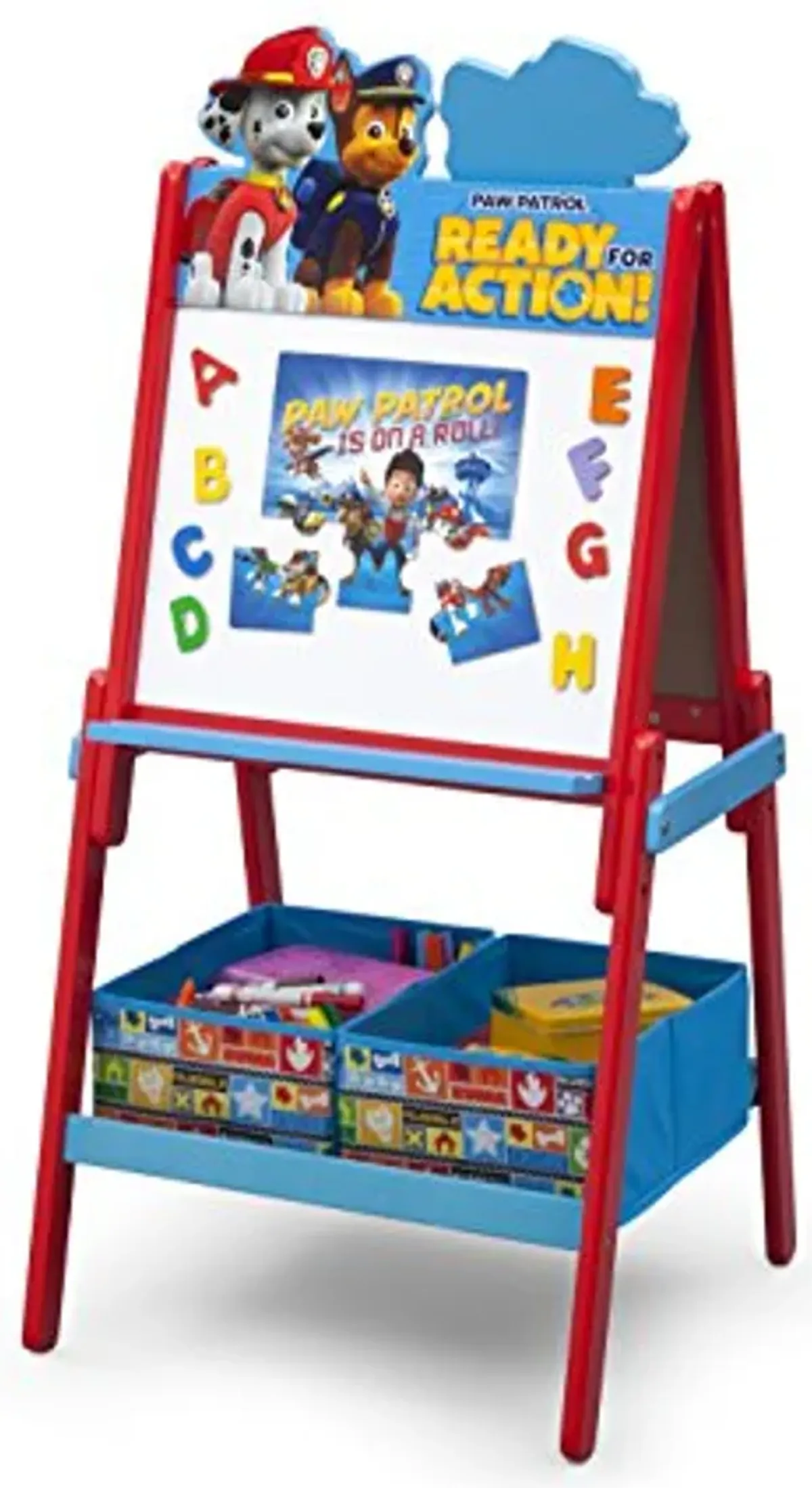 Delta Children Wooden Double-Sided Kids Easel with Storage -Ideal for Arts & Crafts, Homeschooling and More - Greenguard Gold Certified, Nick Jr. PAW Patrol