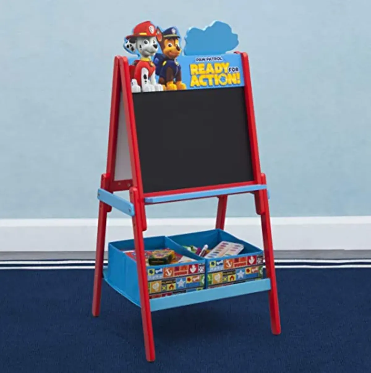 Delta Children Wooden Double-Sided Kids Easel with Storage -Ideal for Arts & Crafts, Homeschooling and More - Greenguard Gold Certified, Nick Jr. PAW Patrol